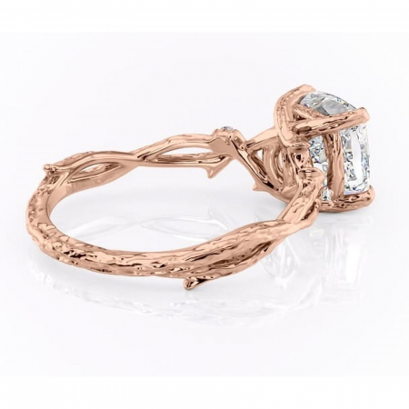 Inel de logodnă Meliora din aur Rose 18kt cu moissanite tăietură pernă – Solitar rafinată pentru profil mediu | Personalizează și configurează gratuit online [2]