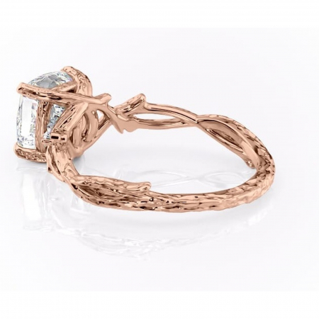 Inel de logodnă Meliora din aur Rose 18kt cu moissanite tăietură pernă – Solitar rafinată pentru profil mediu | Personalizează și configurează gratuit online [4]