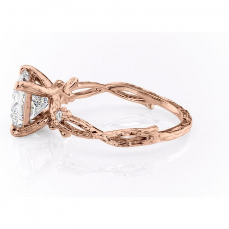Inel de logodnă Meliora din aur Rose 14kt cu moissanite tăietură princess – Solitar rafinată pentru profil mediu | Personalizează și configurează gratuit online [5]