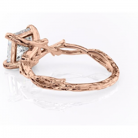 Inel de logodnă Meliora din aur Rose 14kt cu moissanite tăietură princess – Solitar rafinată pentru profil mediu | Personalizează și configurează gratuit online [4]