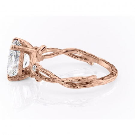 Inel de logodnă Meliora din aur Rose 14kt cu moissanite tăietură radiantă – Solitar rafinată pentru profil mediu | Personalizează și configurează gratuit online [5]