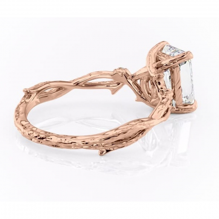 Inel de logodnă Meliora din aur Rose 14kt cu moissanite tăietură radiantă – Solitar rafinată pentru profil mediu | Personalizează și configurează gratuit online [2]