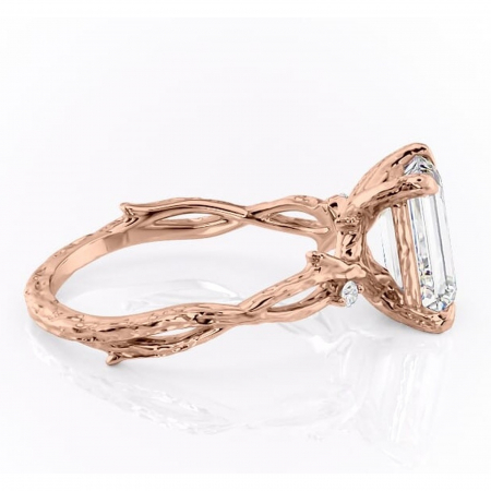 Inel de logodnă Meliora din aur Rose 18kt cu moissanite tăietură smarald – Solitar rafinată pentru profil mediu | Personalizează și configurează gratuit online [1]