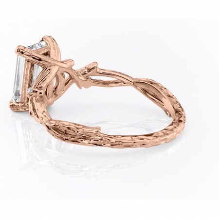 Inel de logodnă Meliora din aur Rose 18kt cu moissanite tăietură smarald – Solitar rafinată pentru profil mediu | Personalizează și configurează gratuit online [4]