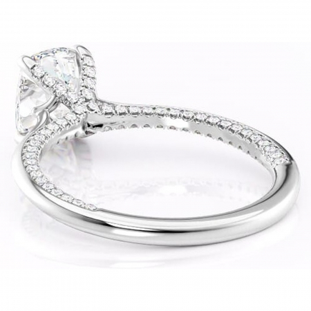 Inel de logodnă Mila din aur Alb 14kt cu moissanite tăietură asscher – Solitar rafinată pentru profil înalt | Personalizează și configurează gratuit online [3]