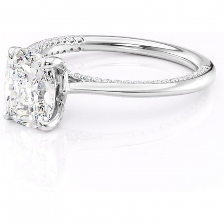 Inel de logodnă Mila din aur Alb 14kt cu moissanite tăietură asscher – Solitar rafinată pentru profil înalt | Personalizează și configurează gratuit online [6]