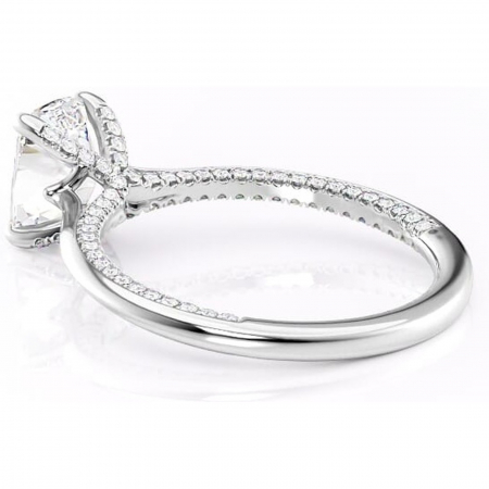 Inel de logodnă Mila din aur Alb 14kt cu moissanite tăietură asscher – Solitar rafinată pentru profil înalt | Personalizează și configurează gratuit online [4]