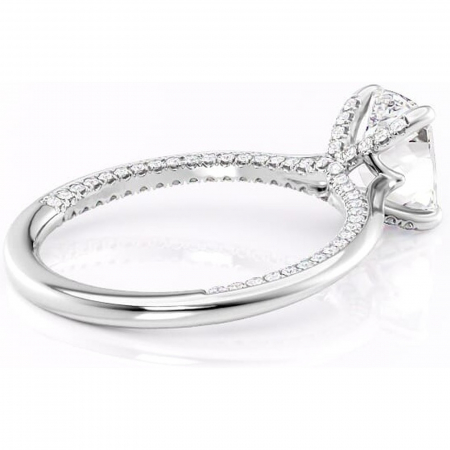 Inel de logodnă Mila din aur Alb 14kt cu moissanite tăietură asscher – Solitar rafinată pentru profil înalt | Personalizează și configurează gratuit online [2]