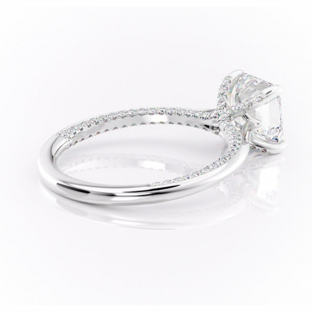 Inel de logodnă Mila din aur Alb 18kt cu moissanite tăietură asscher – Solitar rafinată pentru profil înalt | Personalizează și configurează gratuit online [2]