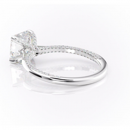 Inel de logodnă Mila din aur Alb 18kt cu moissanite tăietură asscher – Solitar rafinată pentru profil înalt | Personalizează și configurează gratuit online [4]