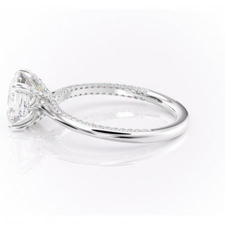 Inel de logodnă Mila din aur Alb 18kt cu moissanite tăietură asscher – Solitar rafinată pentru profil înalt | Personalizează și configurează gratuit online [5]