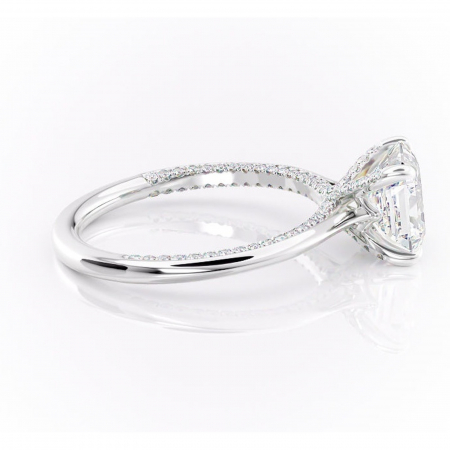 Inel de logodnă Mila din aur Alb 18kt cu moissanite tăietură asscher – Solitar rafinată pentru profil înalt | Personalizează și configurează gratuit online [1]