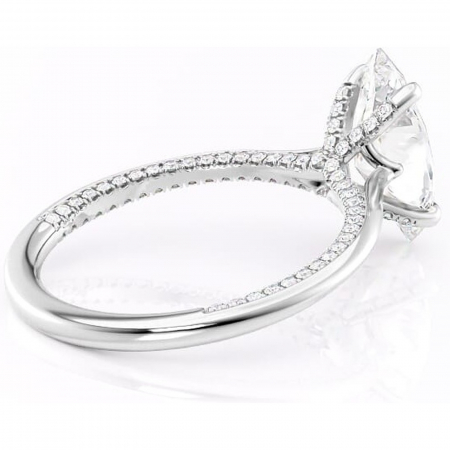 Inel de logodnă Mila din aur Alb 14kt cu moissanite tăietură marquise – Solitar rafinată pentru profil înalt | Personalizează și configurează gratuit online [2]