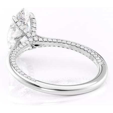 Inel de logodnă Mila din aur Alb 14kt cu moissanite tăietură marquise – Solitar rafinată pentru profil înalt | Personalizează și configurează gratuit online [3]