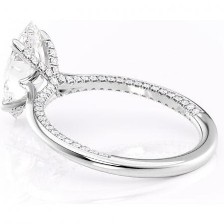 Inel de logodnă Mila din aur Alb 14kt cu moissanite tăietură marquise – Solitar rafinată pentru profil înalt | Personalizează și configurează gratuit online [4]