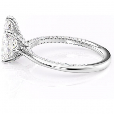 Inel de logodnă Mila din aur Alb 14kt cu moissanite tăietură pară – Solitar rafinată pentru profil înalt | Personalizează și configurează gratuit online [5]