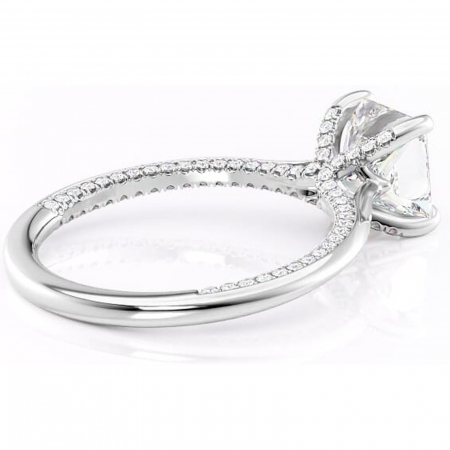 Inel de logodnă Mila din aur Alb 14kt cu moissanite tăietură princess – Solitar rafinată pentru profil înalt | Personalizează și configurează gratuit online [2]