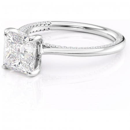Inel de logodnă Mila din aur Alb 14kt cu moissanite tăietură princess – Solitar rafinată pentru profil înalt | Personalizează și configurează gratuit online [6]