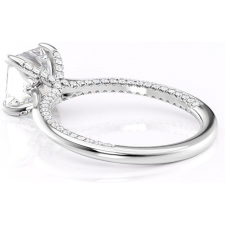 Inel de logodnă Mila din aur Alb 14kt cu moissanite tăietură princess – Solitar rafinată pentru profil înalt | Personalizează și configurează gratuit online [4]