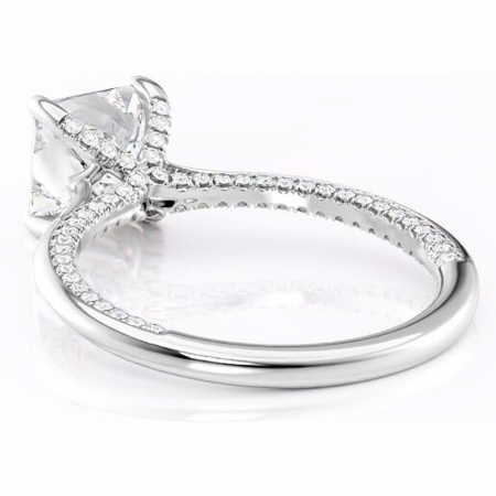 Inel de logodnă Mila din aur Alb 14kt cu moissanite tăietură princess – Solitar rafinată pentru profil înalt | Personalizează și configurează gratuit online [3]