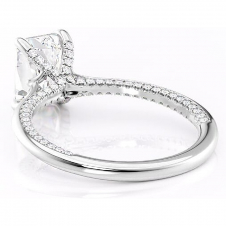 Inel de logodnă Mila din aur Alb 14kt cu moissanite tăietură radiantă – Solitar rafinată pentru profil înalt | Personalizează și configurează gratuit online [3]