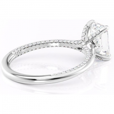 Inel de logodnă Mila din aur Alb 14kt cu moissanite tăietură radiantă – Solitar rafinată pentru profil înalt | Personalizează și configurează gratuit online [2]