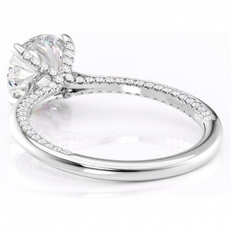 Inel de logodnă Mila din aur Alb 14kt cu moissanite tăietură rotundă – Solitar rafinată pentru profil înalt | Personalizează și configurează gratuit online [3]