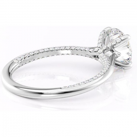 Inel de logodnă Mila din aur Alb 14kt cu moissanite tăietură rotundă – Solitar rafinată pentru profil înalt | Personalizează și configurează gratuit online [2]