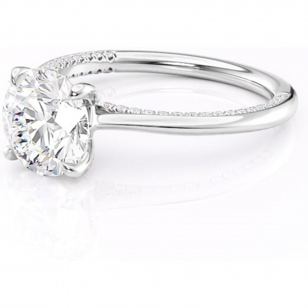 Inel de logodnă Mila din aur Alb 14kt cu moissanite tăietură rotundă – Solitar rafinată pentru profil înalt | Personalizează și configurează gratuit online [6]