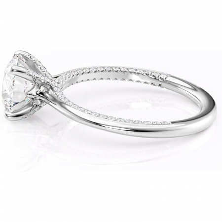 Inel de logodnă Mila din aur Alb 14kt cu moissanite tăietură rotundă – Solitar rafinată pentru profil înalt | Personalizează și configurează gratuit online [5]