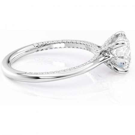 Inel de logodnă Mila din aur Alb 14kt cu moissanite tăietură rotundă – Solitar rafinată pentru profil înalt | Personalizează și configurează gratuit online [1]