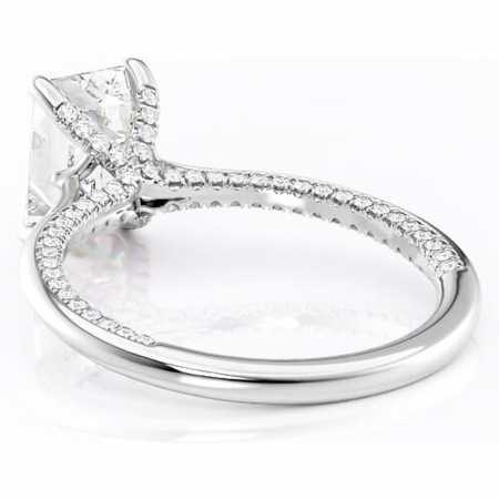 Inel de logodnă Mila din aur Alb 14kt cu moissanite tăietură smarald – Solitar rafinată pentru profil înalt | Personalizează și configurează gratuit online [3]