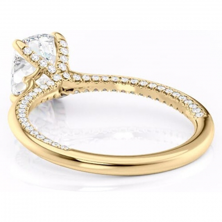 Inel de logodnă Mila din aur Galben 14kt cu moissanite tăietură asscher – Solitar rafinată pentru profil înalt | Personalizează și configurează gratuit online [3]