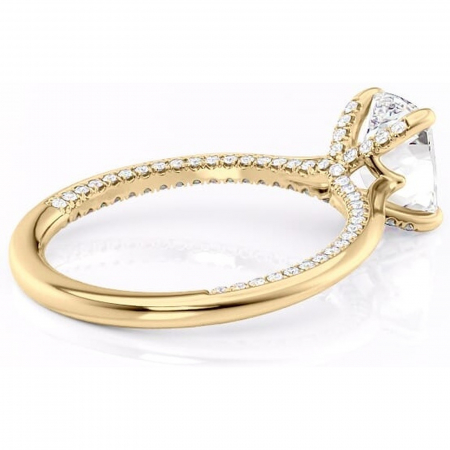 Inel de logodnă Mila din aur Galben 14kt cu moissanite tăietură asscher – Solitar rafinată pentru profil înalt | Personalizează și configurează gratuit online [2]