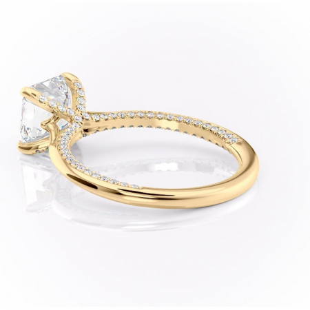 Inel de logodnă Mila din aur Galben 14kt cu moissanite tăietură asscher – Solitar rafinată pentru profil înalt | Personalizează și configurează gratuit online [4]