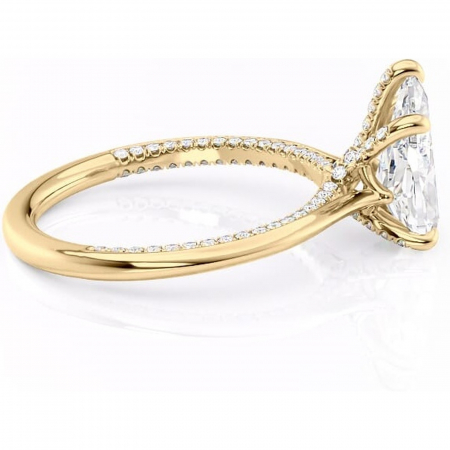 Inel de logodnă Mila din aur Galben 18kt cu moissanite tăietură pară – Solitar rafinată pentru profil înalt | Personalizează și configurează gratuit online [1]