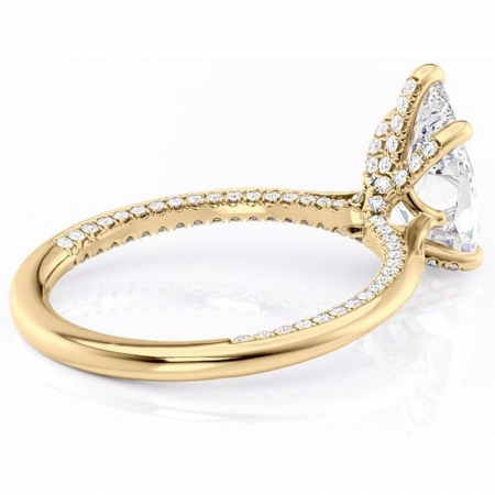 Inel de logodnă Mila din aur Galben 18kt cu moissanite tăietură pară – Solitar rafinată pentru profil înalt | Personalizează și configurează gratuit online [2]