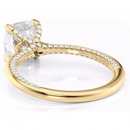 Inel de logodnă Mila din aur Galben 14kt cu moissanite tăietură pernă – Solitar rafinată pentru profil înalt | Personalizează și configurează gratuit online [3]