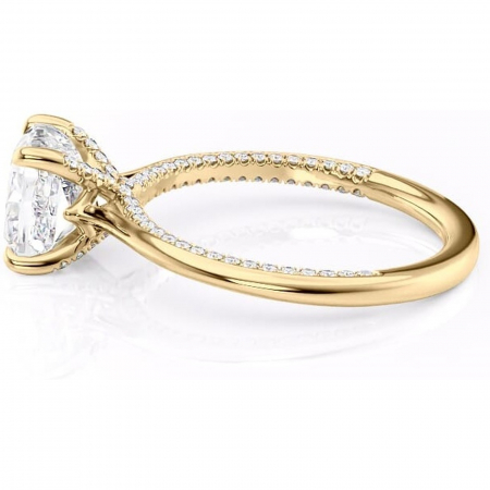 Inel de logodnă Mila din aur Galben 14kt cu moissanite tăietură pernă – Solitar rafinată pentru profil înalt | Personalizează și configurează gratuit online [5]