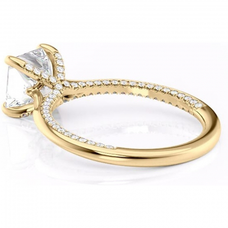 Inel de logodnă Mila din aur Galben 14kt cu moissanite tăietură princess – Solitar rafinată pentru profil înalt | Personalizează și configurează gratuit online [4]