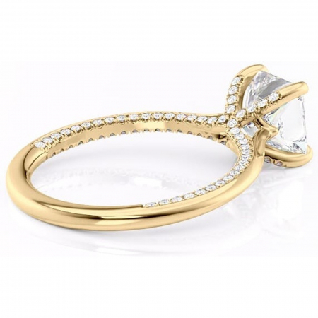 Inel de logodnă Mila din aur Galben 14kt cu moissanite tăietură princess – Solitar rafinată pentru profil înalt | Personalizează și configurează gratuit online [2]