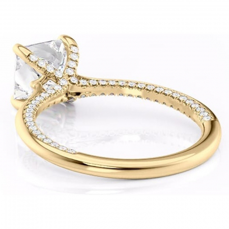 Inel de logodnă Mila din aur Galben 14kt cu moissanite tăietură princess – Solitar rafinată pentru profil înalt | Personalizează și configurează gratuit online [3]