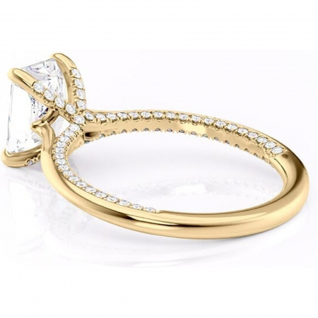 Inel de logodnă Mila din aur Galben 14kt cu moissanite tăietură radiantă – Solitar rafinată pentru profil înalt | Personalizează și configurează gratuit online [4]