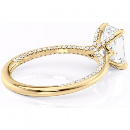 Inel de logodnă Mila din aur Galben 14kt cu moissanite tăietură radiantă – Solitar rafinată pentru profil înalt | Personalizează și configurează gratuit online [2]