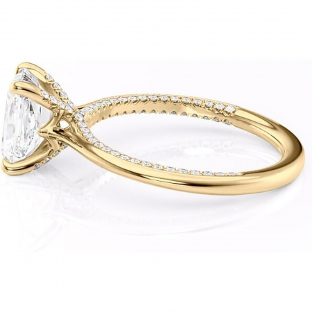 Inel de logodnă Mila din aur Galben 14kt cu moissanite tăietură radiantă – Solitar rafinată pentru profil înalt | Personalizează și configurează gratuit online [5]