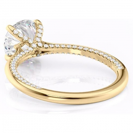 Inel de logodnă Mila din aur Galben 14kt cu moissanite tăietură rotundă – Solitar rafinată pentru profil înalt | Personalizează și configurează gratuit online [3]