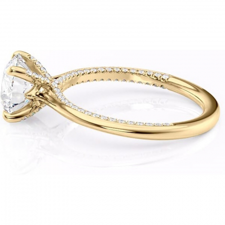 Inel de logodnă Mila din aur Galben 14kt cu moissanite tăietură rotundă – Solitar rafinată pentru profil înalt | Personalizează și configurează gratuit online [5]