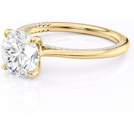 Inel de logodnă Mila din aur Galben 14kt cu moissanite tăietură rotundă – Solitar rafinată pentru profil înalt | Personalizează și configurează gratuit online [6]