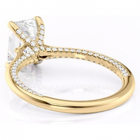 Inel de logodnă Mila din aur Galben 14kt cu moissanite tăietură smarald – Solitar rafinată pentru profil înalt | Personalizează și configurează gratuit online [3]