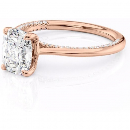 Inel de logodnă Mila din aur Rose 14kt cu moissanite tăietură asscher – Solitar rafinată pentru profil înalt | Personalizează și configurează gratuit online [6]